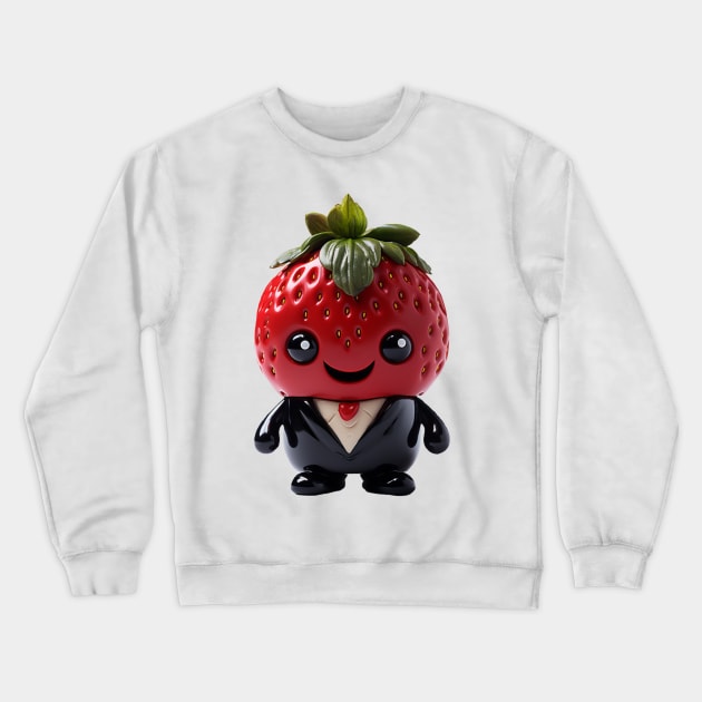 Cute Kawaii Office Strawberry wearing Suit Crewneck Sweatshirt by Cuteopia Gallery